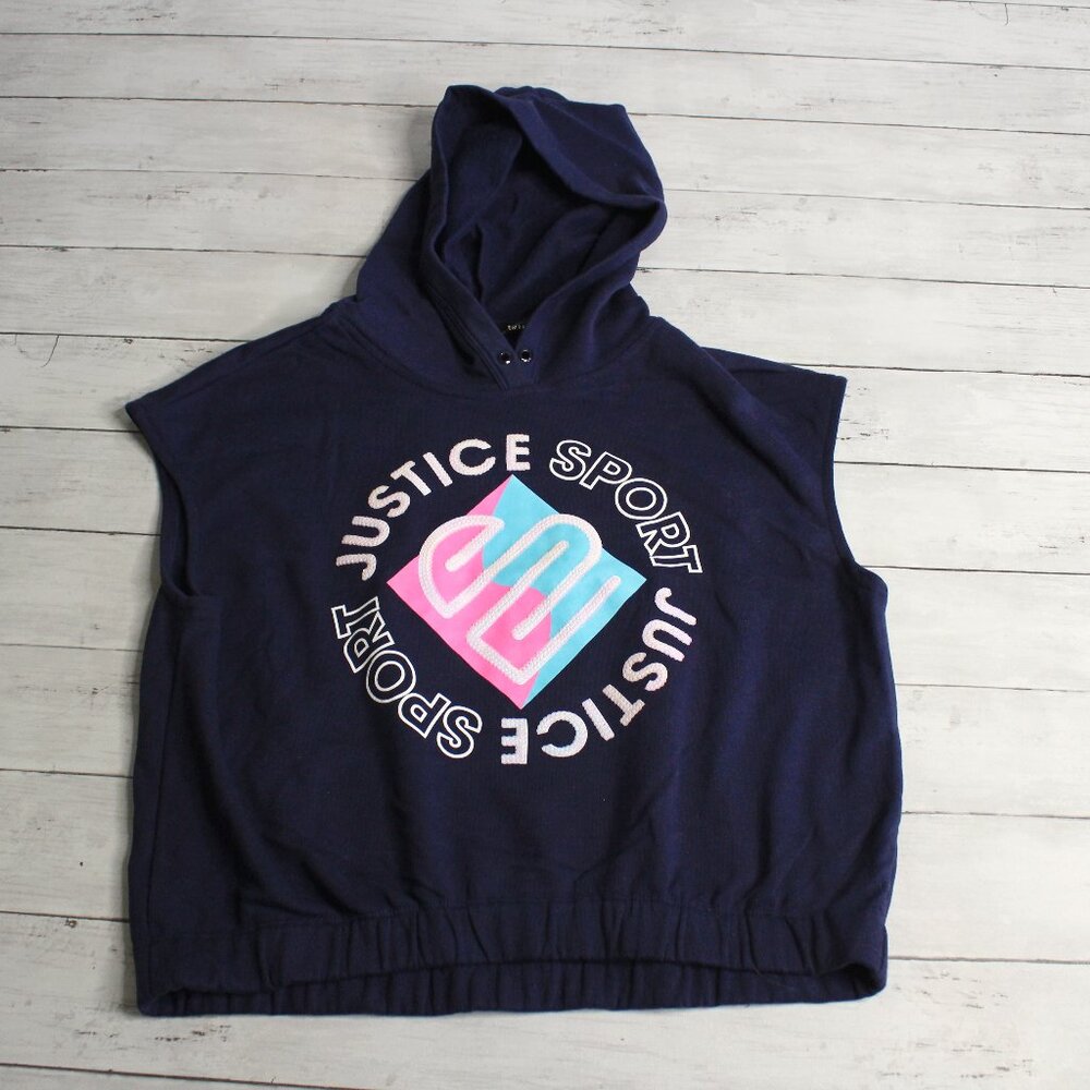 Justice Sport Girl's Hoodie Sweatshirt Crop Top Size XL 16 18 Plus